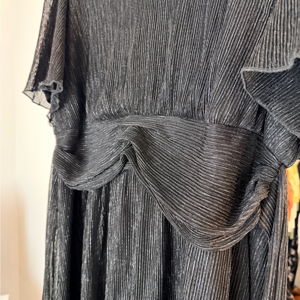 Celadon Black Shimmer Sheer Maxi Dress